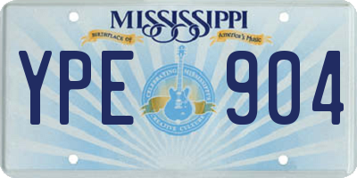 MS license plate YPE904
