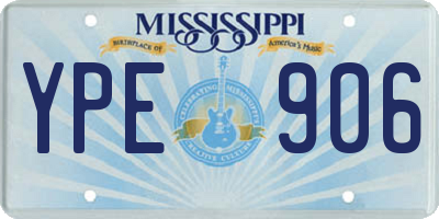 MS license plate YPE906