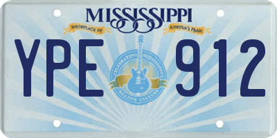 MS license plate YPE912