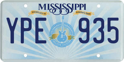 MS license plate YPE935