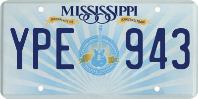 MS license plate YPE943