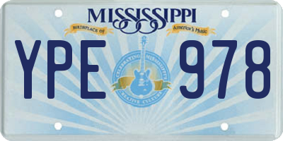 MS license plate YPE978