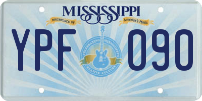 MS license plate YPF090