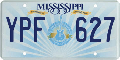 MS license plate YPF627