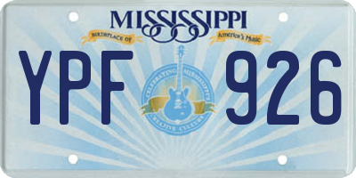 MS license plate YPF926