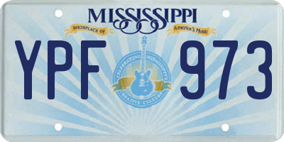 MS license plate YPF973