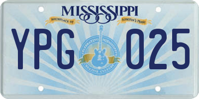 MS license plate YPG025