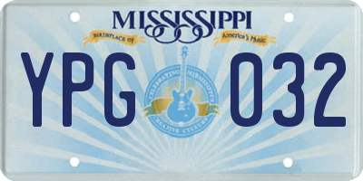 MS license plate YPG032