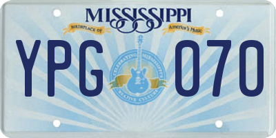 MS license plate YPG070
