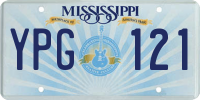 MS license plate YPG121