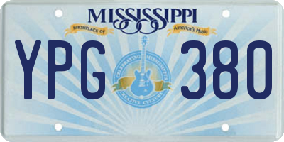 MS license plate YPG380