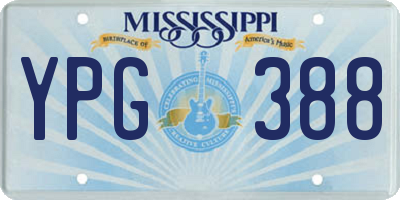 MS license plate YPG388