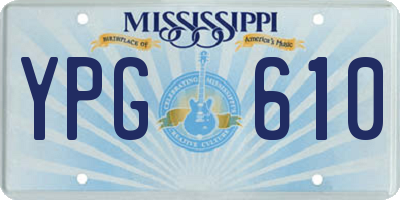 MS license plate YPG610