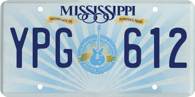 MS license plate YPG612