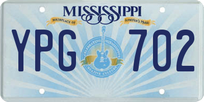 MS license plate YPG702