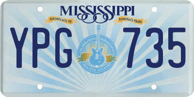 MS license plate YPG735