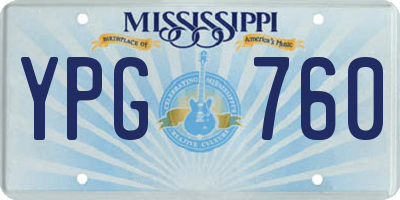 MS license plate YPG760
