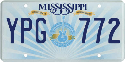 MS license plate YPG772