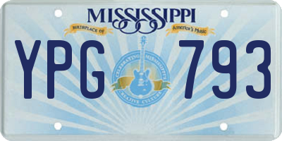 MS license plate YPG793