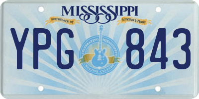 MS license plate YPG843
