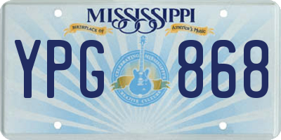 MS license plate YPG868