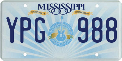 MS license plate YPG988
