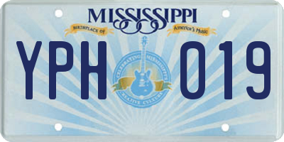 MS license plate YPH019