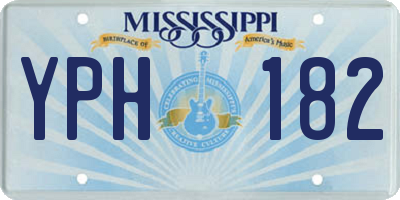 MS license plate YPH182