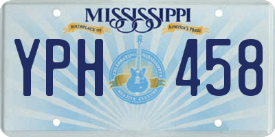 MS license plate YPH458