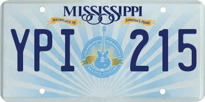 MS license plate YPI215