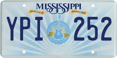 MS license plate YPI252