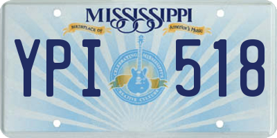 MS license plate YPI518
