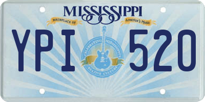 MS license plate YPI520