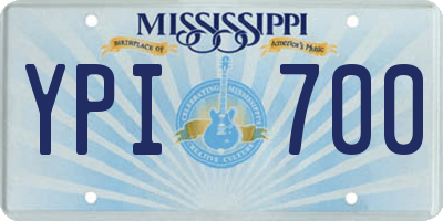 MS license plate YPI700