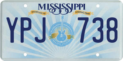 MS license plate YPJ738