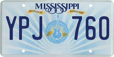 MS license plate YPJ760