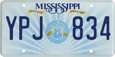 MS license plate YPJ834