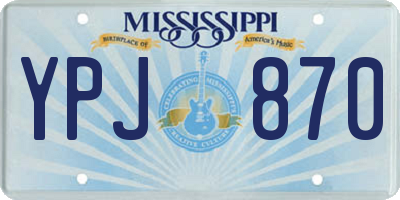 MS license plate YPJ870