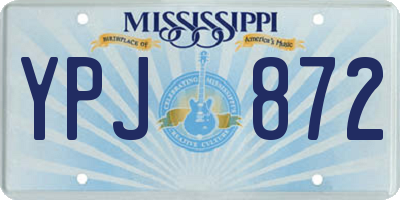 MS license plate YPJ872
