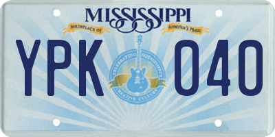 MS license plate YPK040