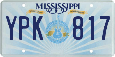 MS license plate YPK817