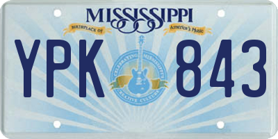 MS license plate YPK843