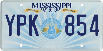 MS license plate YPK854
