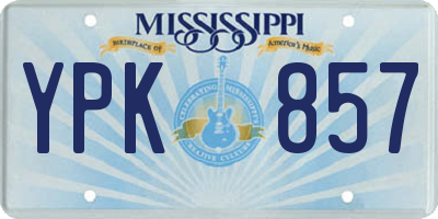 MS license plate YPK857