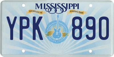MS license plate YPK890