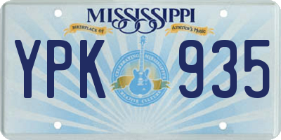 MS license plate YPK935