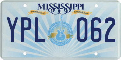 MS license plate YPL062