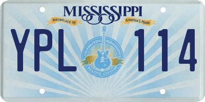 MS license plate YPL114