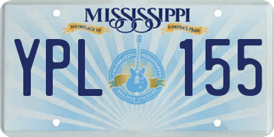 MS license plate YPL155