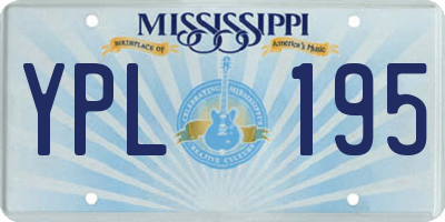 MS license plate YPL195